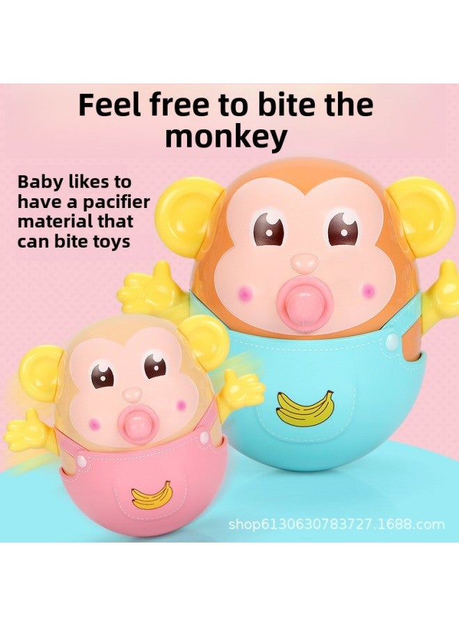Newborn Baby Tumbler Toy 0-1 Year Old Baby Puzzle Early Education Grasp Can Be Grit 3-6 Months Baby Comfort-color:No Monkey Pink  - Image 1