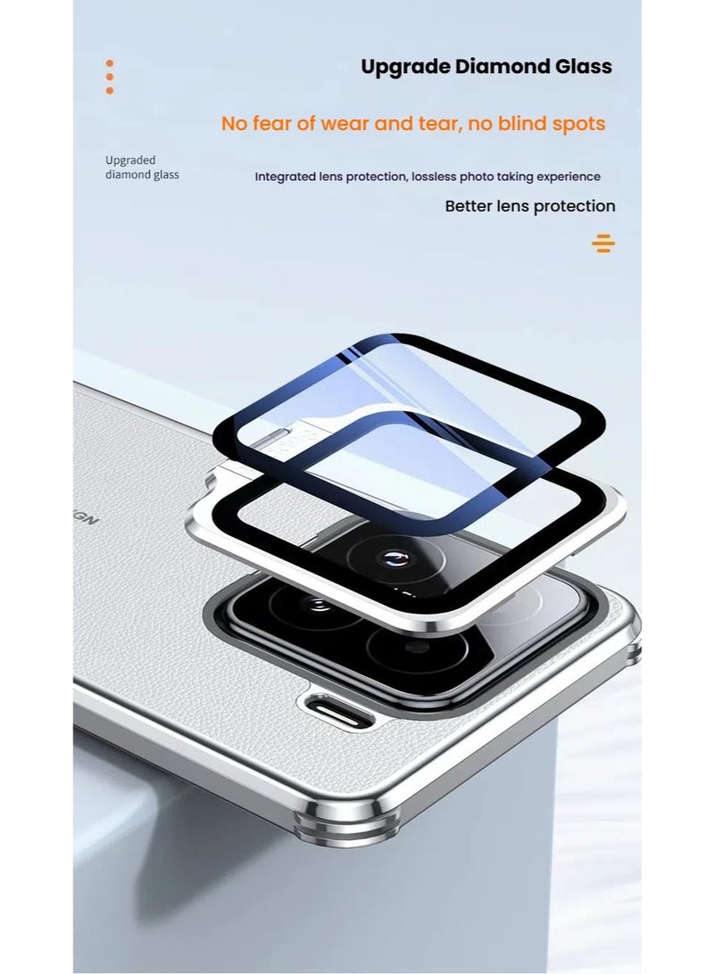 عام غطاء فاخر من الجلد الصناعي لشاومي 15 برو (2024)، مع حماية العدسة وحامل قائم، مقاوم للبصمات والصدمات والسقوط. - Image 2