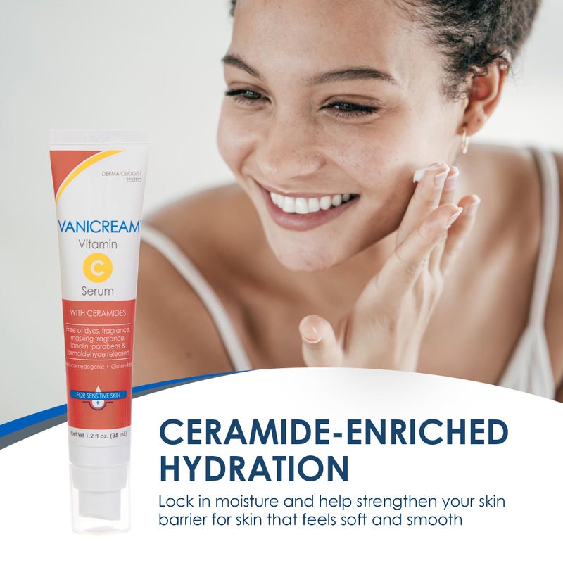 Vanicream Vitamin C Serum, 1.2 Fl Oz, Formulated without Common Irritants for Sensitive Skin, Milky and Lightweight Brightening Serum, Hydrates & Boosts Glow, Dermatologist-Tested - Image 2