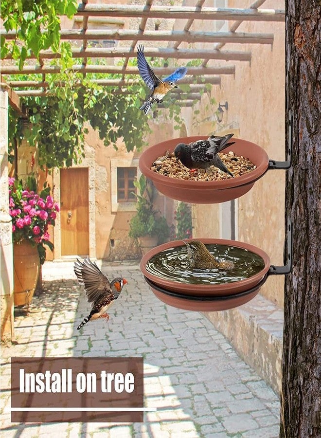 BirdShala عبوة من قطعتين من مغذيات الطيور من بيردشالا، مزودة بصينية ماء وبذور، مناسبة للشرفات والأشجار والحدائق والجدران، لجذب الطيور البرية. - Image 4