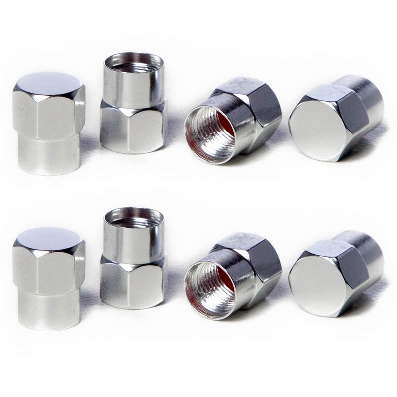 Circuit Performance VC3 Series Silver Aluminum Valve Stem Caps 8 Pieces