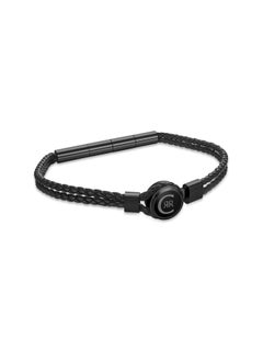 CERRUTI 1881 Vincenzo Grey and Black Leather Bracelet  - Image 1