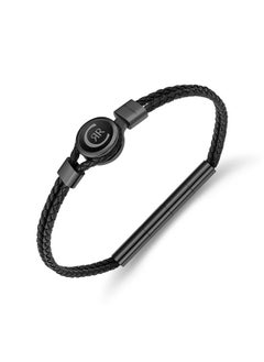 CERRUTI 1881 Vincenzo Grey and Black Leather Bracelet  - Image 2