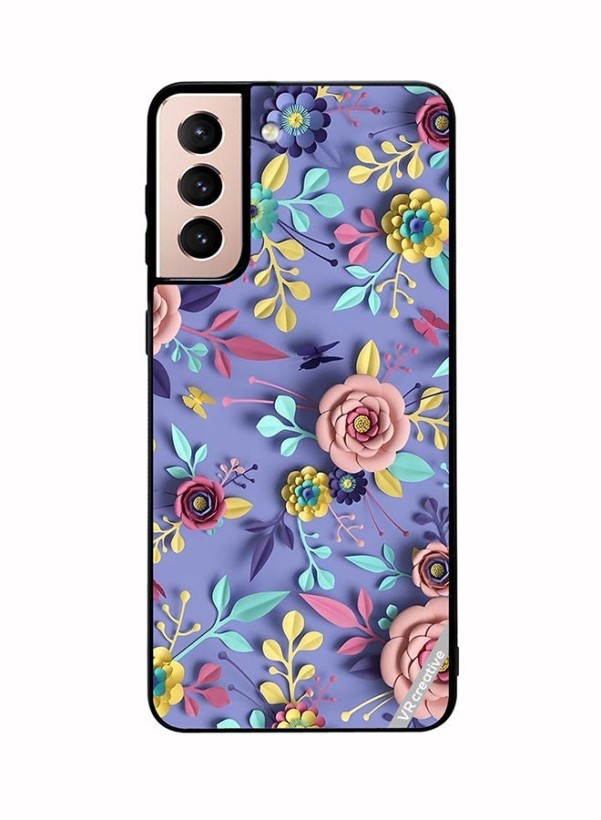 VR CREATIVE Protective Case Cover For Samsung Galaxy S21 5G Flower Design Multicolour - Image 1