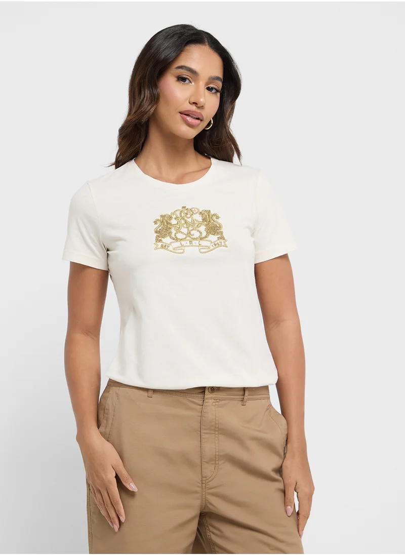 Lauren Ralph Lauren Crew Neck Graphic T-Shirt