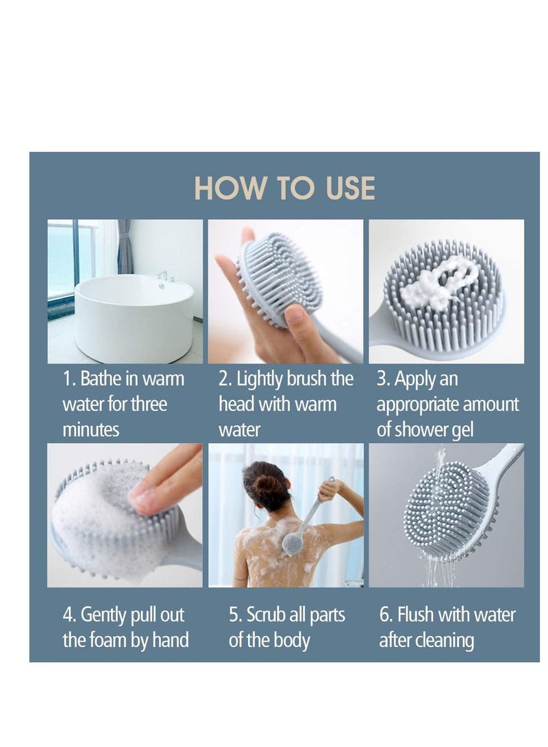 NIBEMINENT Shower Foot Scrubber and Body Brush Set No Plastic Smell Feet Back Wet Dry Exfoliator Cellulite Massager Skin Care Accessories - Image 4