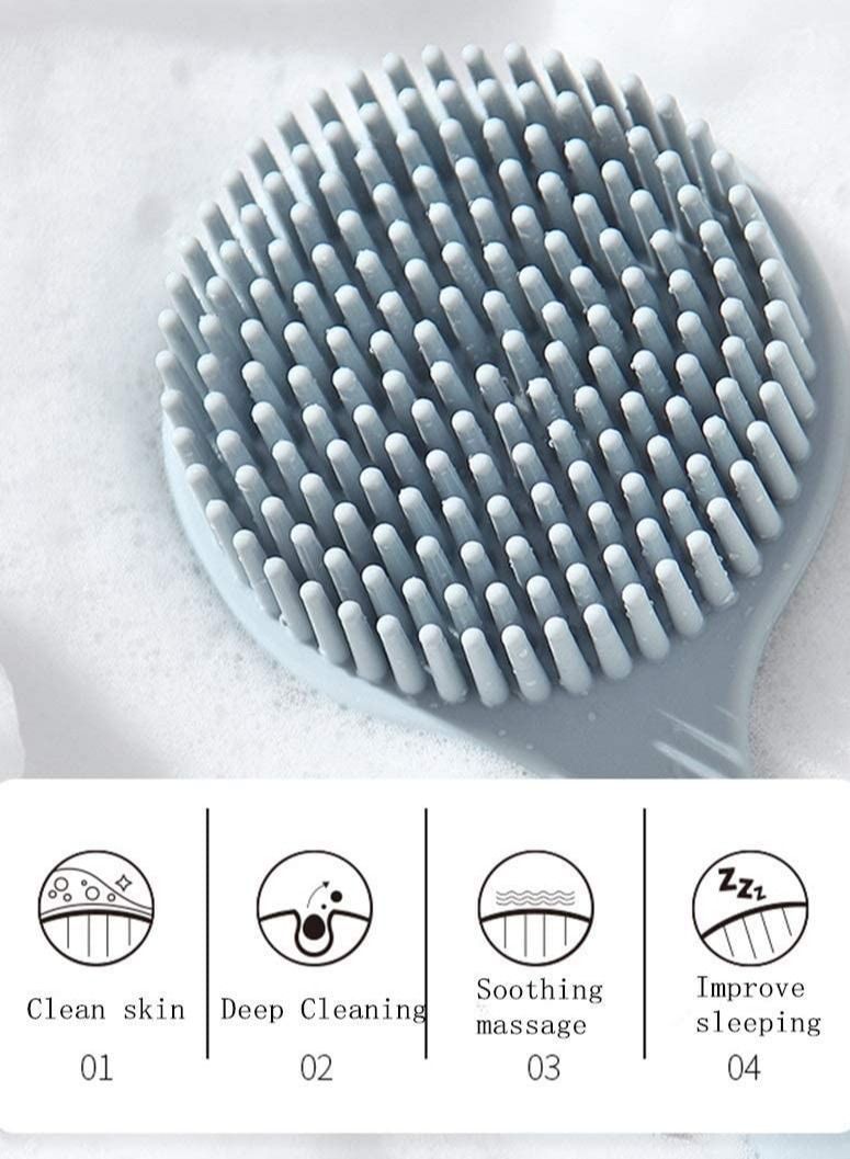 NIBEMINENT Shower Foot Scrubber and Body Brush Set No Plastic Smell Feet Back Wet Dry Exfoliator Cellulite Massager Skin Care Accessories - Image 3