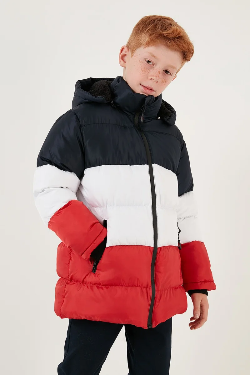 Lela Plush Lined Removable Hooded Puffer Coat Boys' Coat 57611967