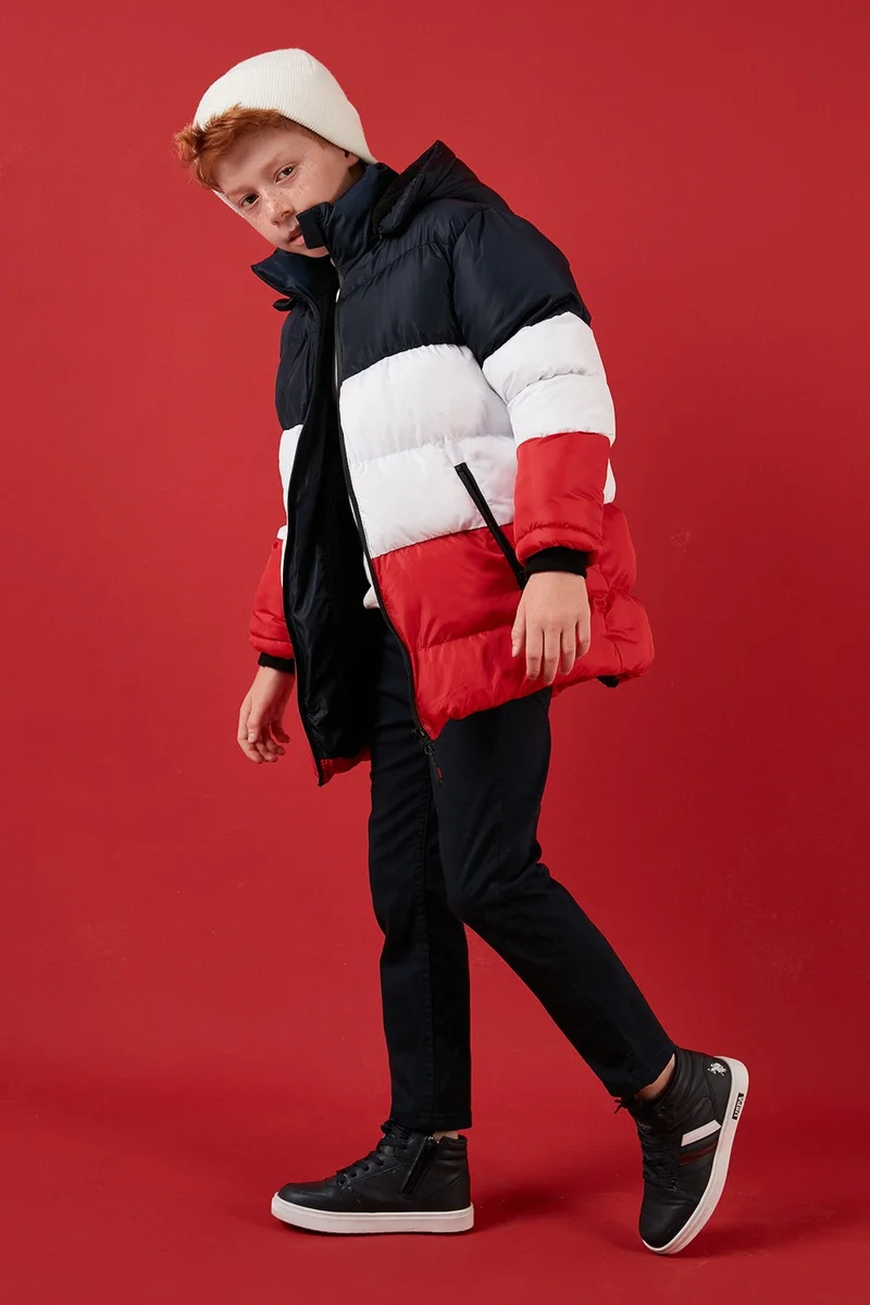 Lela Plush Lined Removable Hooded Puffer Coat Boys' Coat 57611967