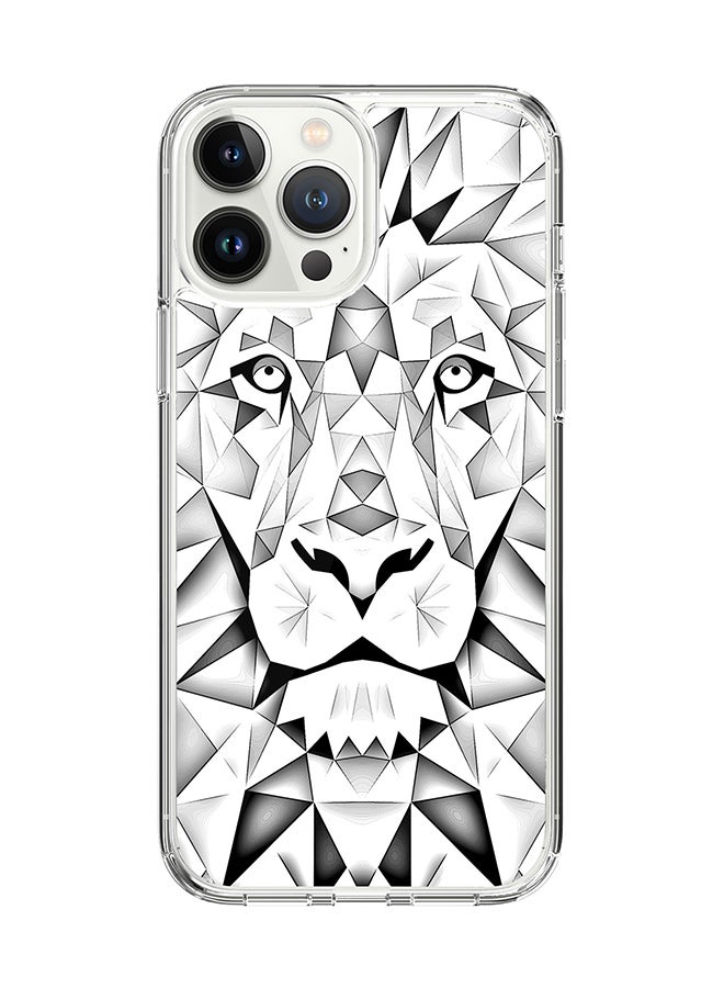 Stylizedd Classic Clear Case for Apple iPhone 15 Pro Max Hybrid Soft Case Flexible Edges Anti Drop TPU PC Gel Thin Transparent Cover - Poly Lion Full Print  - Image 1