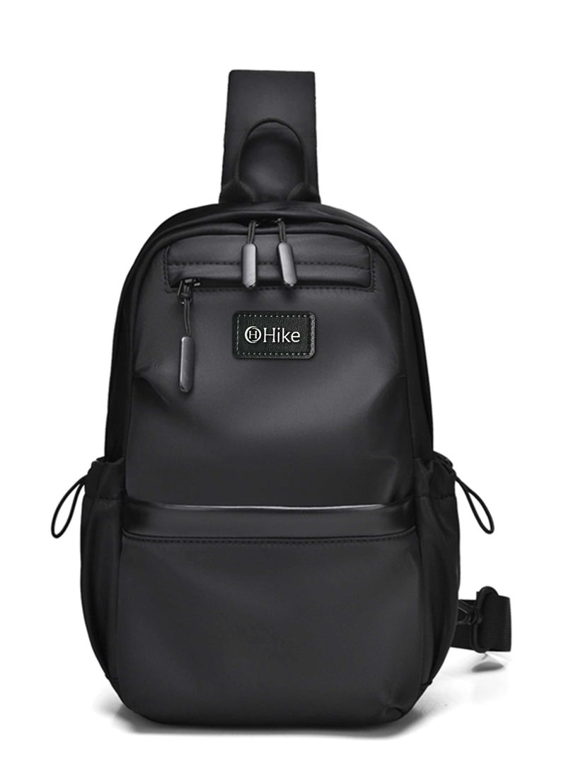 HIKE Unisex Sling Bag Water Resistant Anti-Theft Unisex Shoulder bag for Travel Business Shopping College Outdoor, HK3307, Black - Image 1