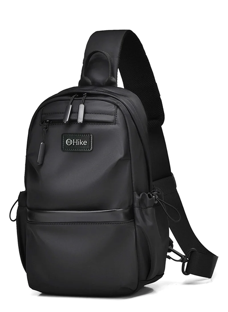 HIKE Unisex Sling Bag Water Resistant Anti-Theft Unisex Shoulder bag for Travel Business Shopping College Outdoor, HK3307, Black