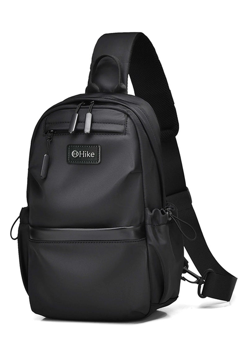 HIKE Unisex Sling Bag Water Resistant Anti-Theft Unisex Shoulder bag for Travel Business Shopping College Outdoor, HK3307, Black - Image 2