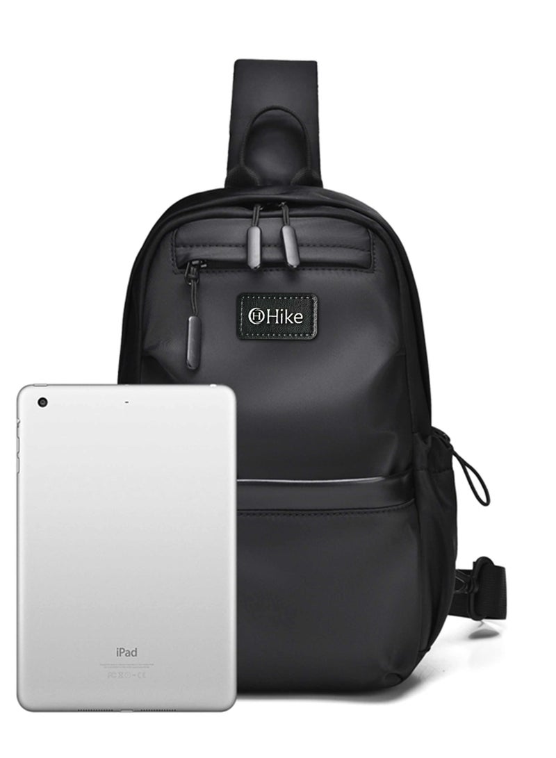 HIKE Unisex Sling Bag Water Resistant Anti-Theft Unisex Shoulder bag for Travel Business Shopping College Outdoor, HK3307, Black - Image 3