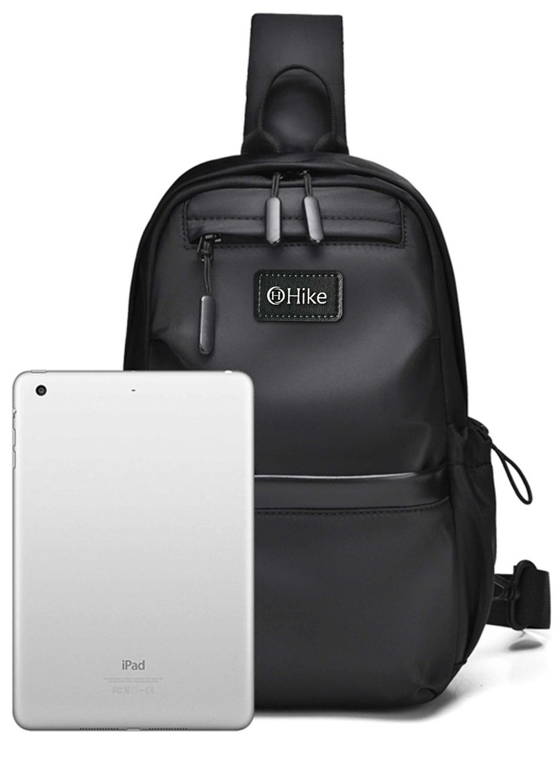 HIKE Unisex Sling Bag Water Resistant Anti-Theft Unisex Shoulder bag for Travel Business Shopping College Outdoor, HK3307, Black - Image 4
