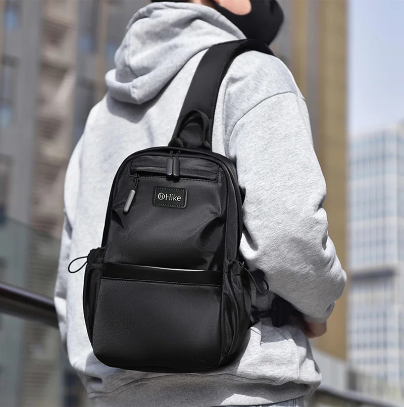 هايك Hike Unisex Sling Bag Water Resistant Anti-Theft Unisex Shoulder bag for Travel Business Shopping College Outdoor, HK3307-BLACK