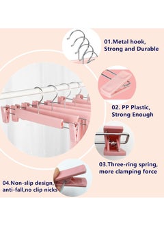 10-Pack Heavy-Duty Clothes Hangers with Secure Non-Slip Adjustable Clips, Compact Design for Trousers, Socks, Skirts & Coats (Pink) - pzsku/ZA1399BBC25AC740A917CZ/45/_/1740641224/14693b51-3261-484d-bcf7-1ab8a66d7296