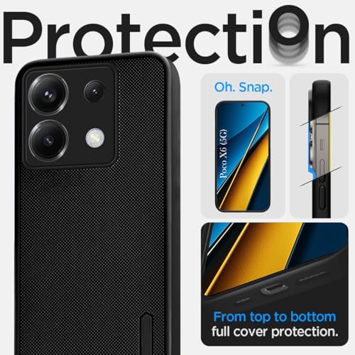 Jkobi Back Case Cover for Poco X6 5G (Textured Grip Design | Micro-Fiber Cloth Inside | Slim and Light Weight | Soft Touch and Feel | Black) - Image 2
