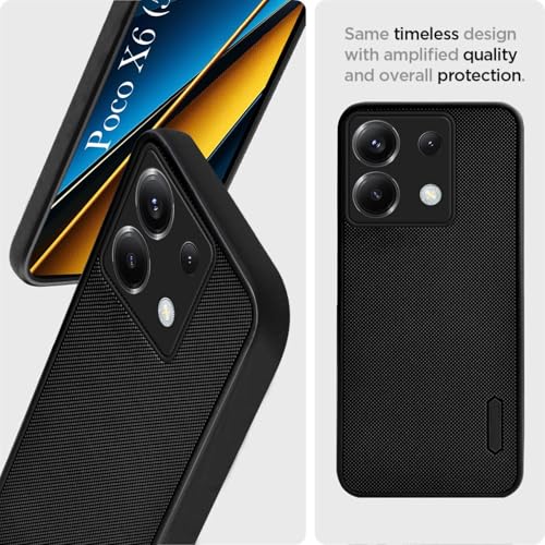 Jkobi Back Case Cover for Poco X6 5G (Textured Grip Design | Micro-Fiber Cloth Inside | Slim and Light Weight | Soft Touch and Feel | Black) - Image 3