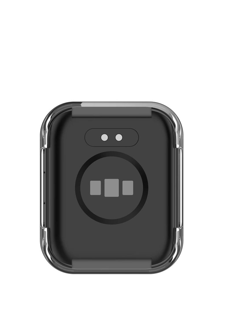 Full Coverage Case with Screen Protector Compatible with Redmi Watch 3 PC and Real Glass Protective Case Cover Compatible with Mi Watch Lite3 (Transparent)