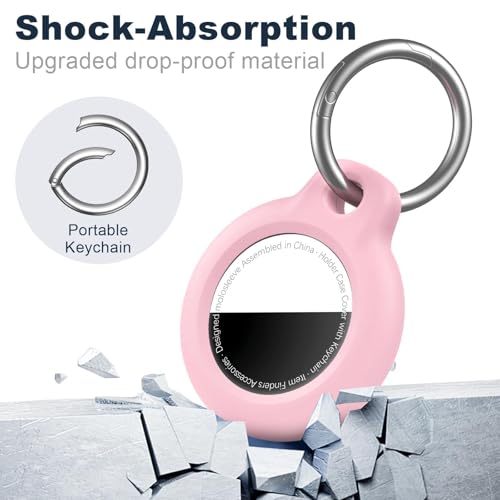 MOLOSLEEVE [4 Pack Case for AirTag 2nd Gen (2026) & 1st Gen, Holder Anti-Scratch Protective Cover for Air Tags, Men's Women's Keyrings & Keychains for Keys, Luggage, Black/White/Pink/Red - Image 5