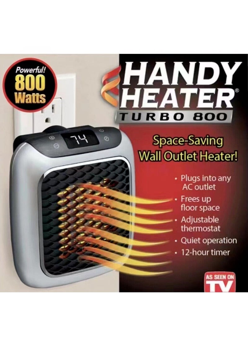 DubaiGallery Space Heater With Led Display Wall Outlet Electric Heater With Adjustable Thermostat Handy Heater Turbo, 800 Watt Wall Outlet Heater - Image 1