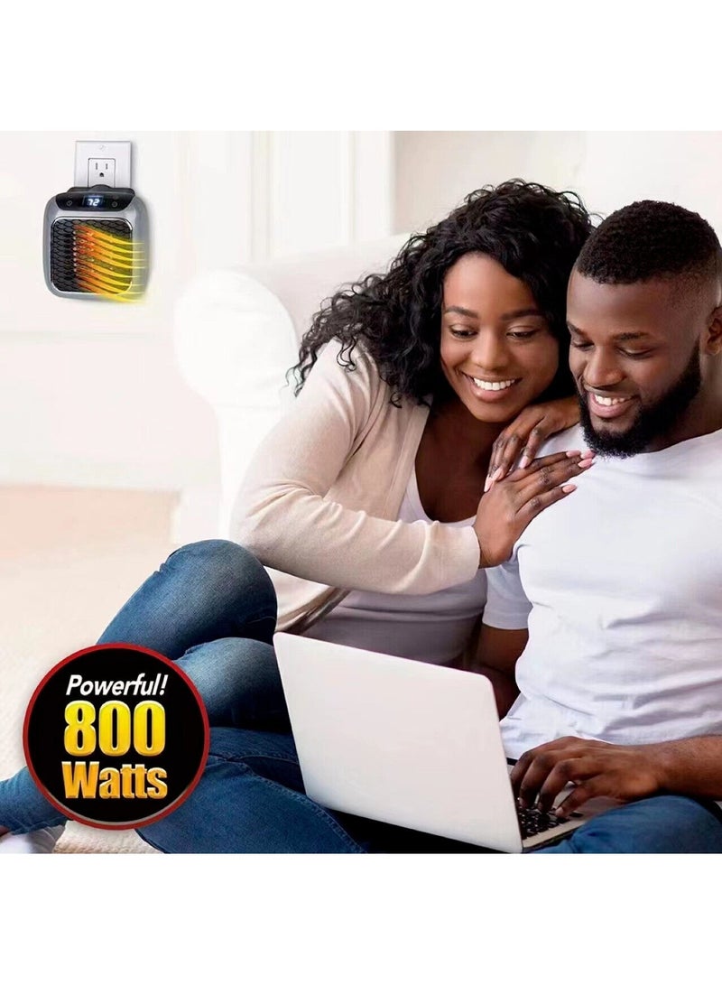 DubaiGallery Space Heater With Led Display Wall Outlet Electric Heater With Adjustable Thermostat Handy Heater Turbo, 800 Watt Wall Outlet Heater - Image 4