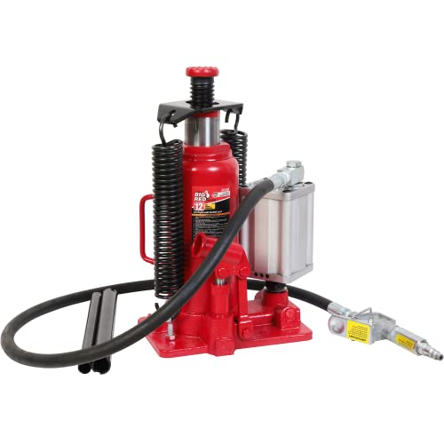 BIG RED TA91206 Torin Pneumatic Air Hydraulic Bottle Jack with Manual Hand Pump, 12 Ton (24,000 lb) Capacity, Red - Image 1