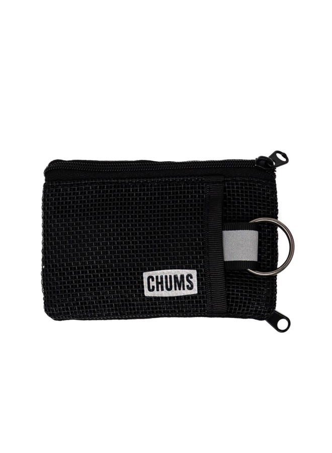CHUMS Surfshorts Flow Wallet - Ultra Thin Slim Card RFID Wallet For Men with Keyring Attachment & Quick Drying Mesh - Black - Image 1