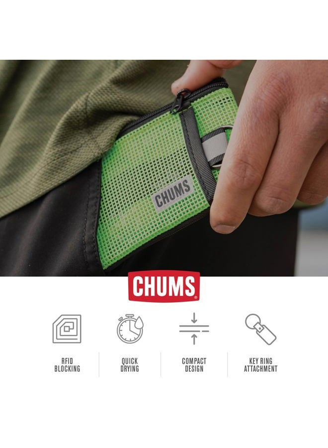 CHUMS Surfshorts Flow Wallet - Ultra Thin Slim Card RFID Wallet For Men with Keyring Attachment & Quick Drying Mesh - Black - Image 4