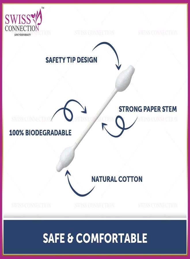 Swiss connection Baby Safety Cotton Swab – Ideal for Babies – 100% Paper Organic Soft & Gentle Tip for Cleaning, Makeup Removal & More - 80-Swabs for Baby(Pack of 1) - Image 4