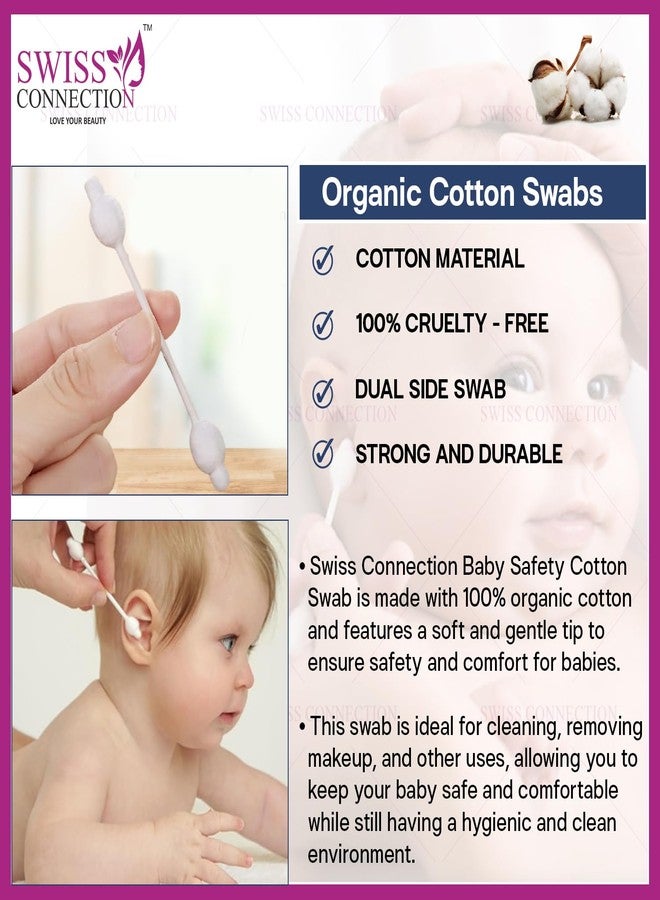 Swiss connection Baby Safety Cotton Swab – Ideal for Babies – 100% Paper Organic Soft & Gentle Tip for Cleaning, Makeup Removal & More - 80-Swabs for Baby(Pack of 1) - Image 3