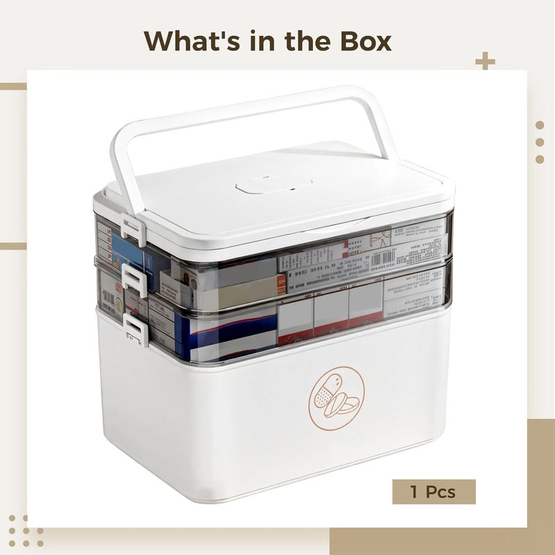 XXL 7-Day Pill Organizer with 3-Tier Design, Travel-Friendly and Easy Labeling for Medication, Transparent Storage Box with Daily Compartments - Image 3