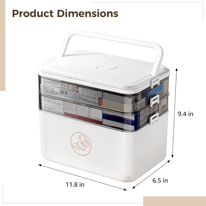 XXL 7-Day Pill Organizer with 3-Tier Design, Travel-Friendly and Easy Labeling for Medication, Transparent Storage Box with Daily Compartments - Image 5