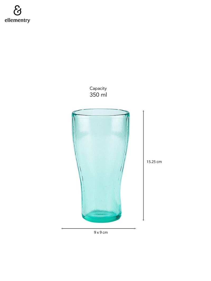 Ellementry Quoise Glass Tumbler Set of 2 Color Light Blue Glass Kitchenware Versatile Decor Handcrafted Sustainable Form and Function Gifting - Image 4