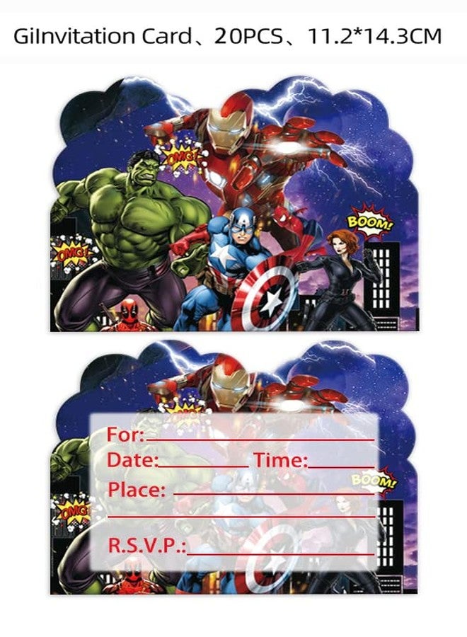 SUTRADHAR Superhero Birthday Invitations,Superhero Party Invitations Birthday Party Supplies Decoration (Invitations1) - Image 3