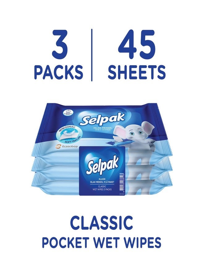 SELPAK Classic Wet Wipes 3 Packs of 15sheets each - Image 5