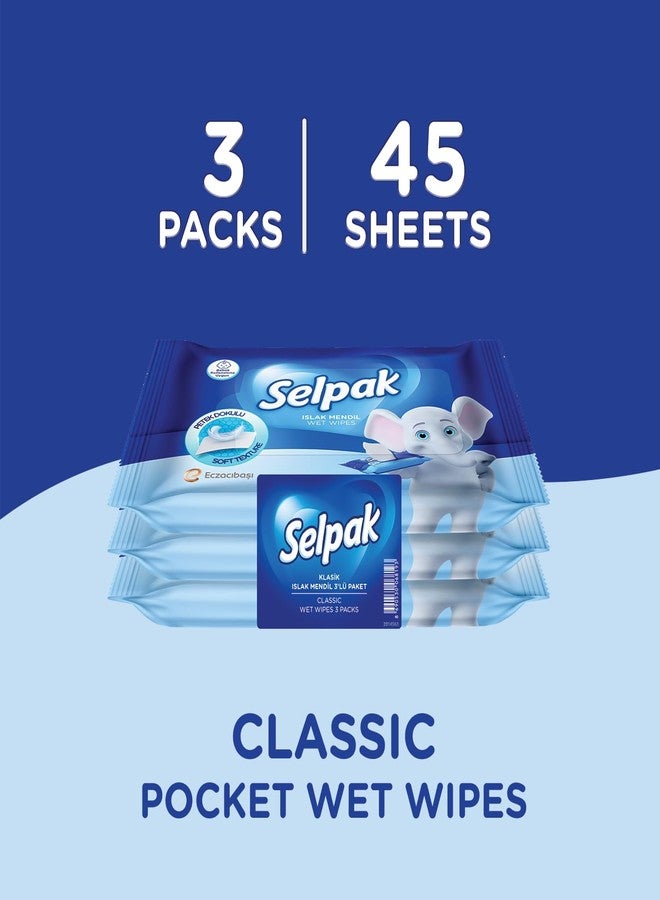 SELPAK Classic Wet Wipes 3 Packs of 15sheets each - Image 2