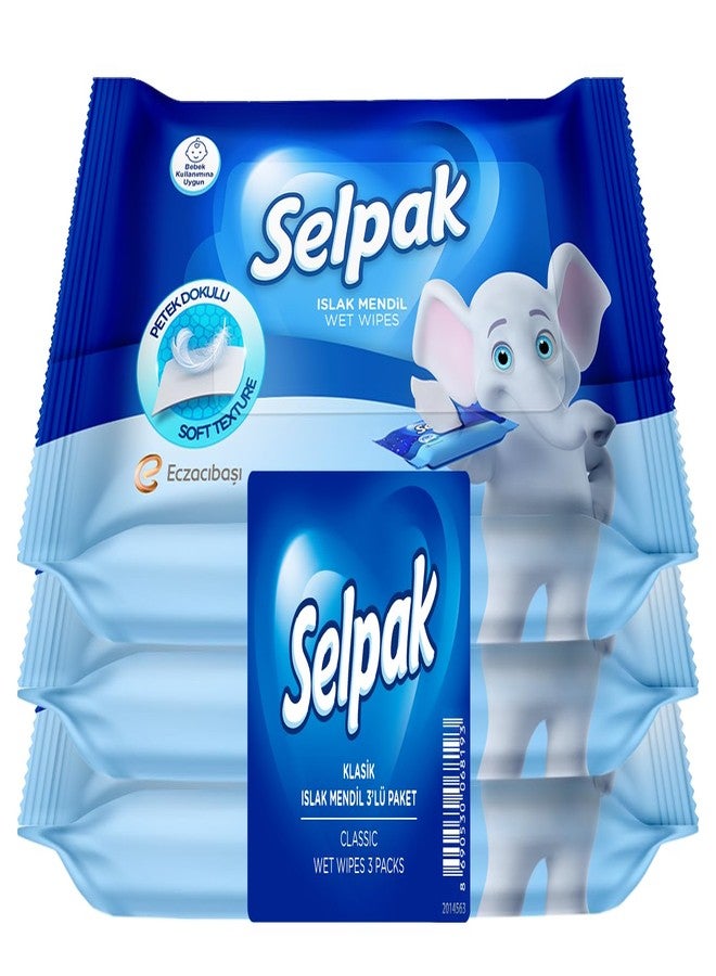 SELPAK Classic Wet Wipes 3 Packs of 15sheets each - Image 1