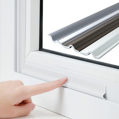 cuysfead 196 Inch Window Draft Stopper Foam Seal Strip, Self Adhesive Door Weather Stripping Top and Side Door Seal Strip, Soundproof Window Insulation Tape and Door Bottom Sweep Noise Gap Blocker (White) - Image 1