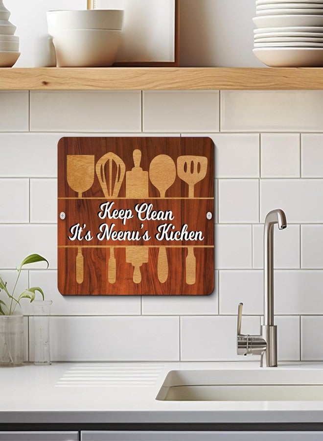 Plan To Gift Kitchen Room Sign Board Wooden Kitchen Name Plate Name Plates Mdf Board (Wooden/Size 9x12 in) - Image 3