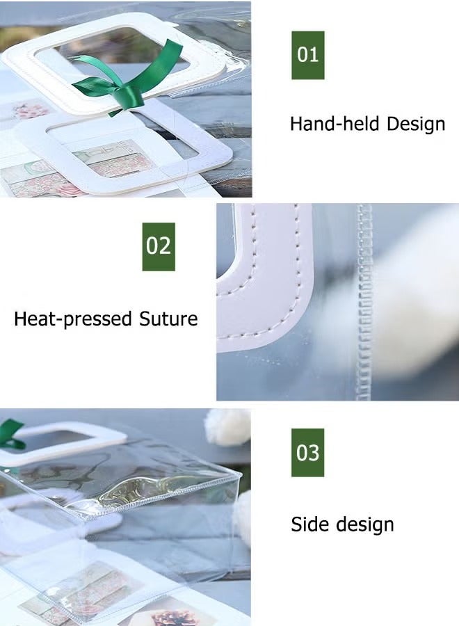 HQ-GAMING 12 Pcs Clear Gift Bag with Handle Transparent Plastic Gift Bag Heavy Duty Reusable Gift Wrap Bags for Bridal Party, Baby Shower, Wedding Favor, Shopping Bag Bulk  - Image 4