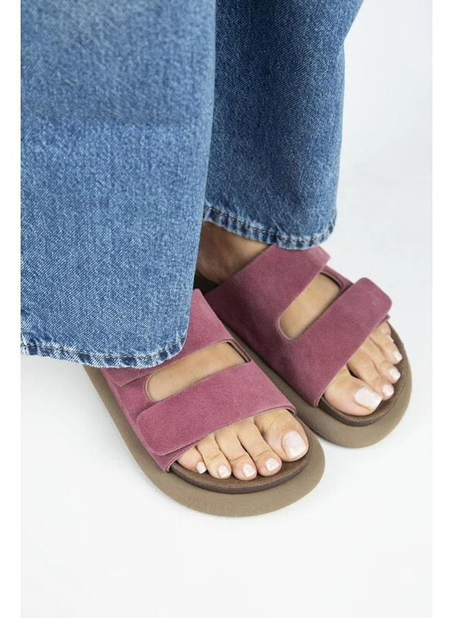 Manijero  Lillo Women's Genuine Leather Double strap Cherry Slippers. for Women | Best Price UAE