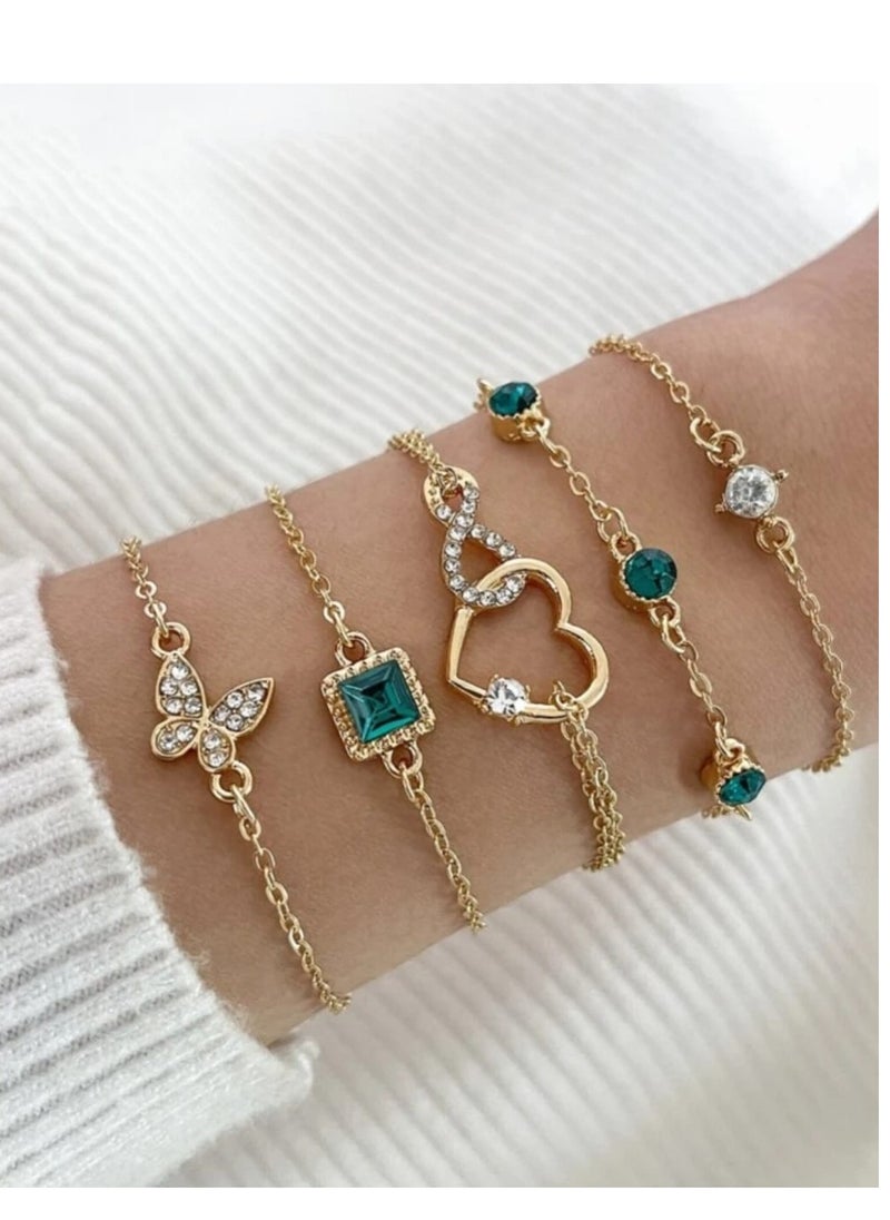 YUCCA - Large Set of 5 Pieces of Bracelets in Different Shapes and New Fashion Geometric Shapes, Suitable for Daily Use. Suitable for Daily Wear and As a Gift to Friends. - Image 1