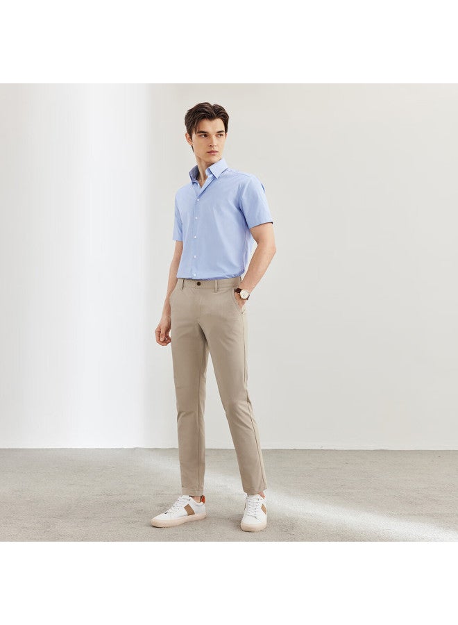 G2000 Mall-matching Cotton Blend Plain Texture Skin-friendly Comfortable Short-sleeve Shirt, Blue-green, M/05 - Image 4