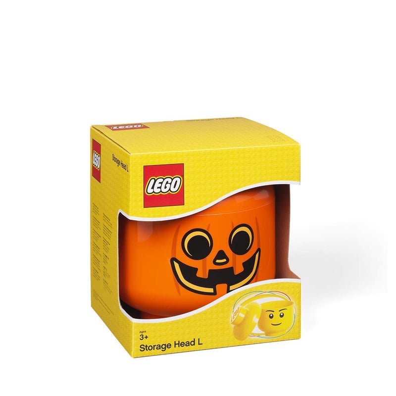 Room Copenhagen, LEGO Storage Heads Stackable Storage Container - Buildable Organizational Bins for Kidâ€™s Toys and Accessories - 9.45 x 9.45 x 10.67in - Large, Pumpkin, Holds 500 Bricks - Image 3