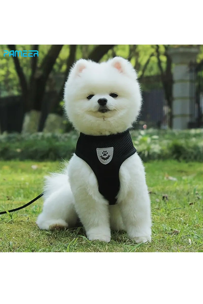 PAMEER 26-32 cm Reflective Safety Harness for Small Dogs - Adjustable, Breathable & Soft Chest & Back Support with Paw Print Design, Machine Washable, Multiple Colors Available, Dog Harness, Pet Safety Gear, Stylish Pet Accessory, Secure Buckle Closure - Image 1
