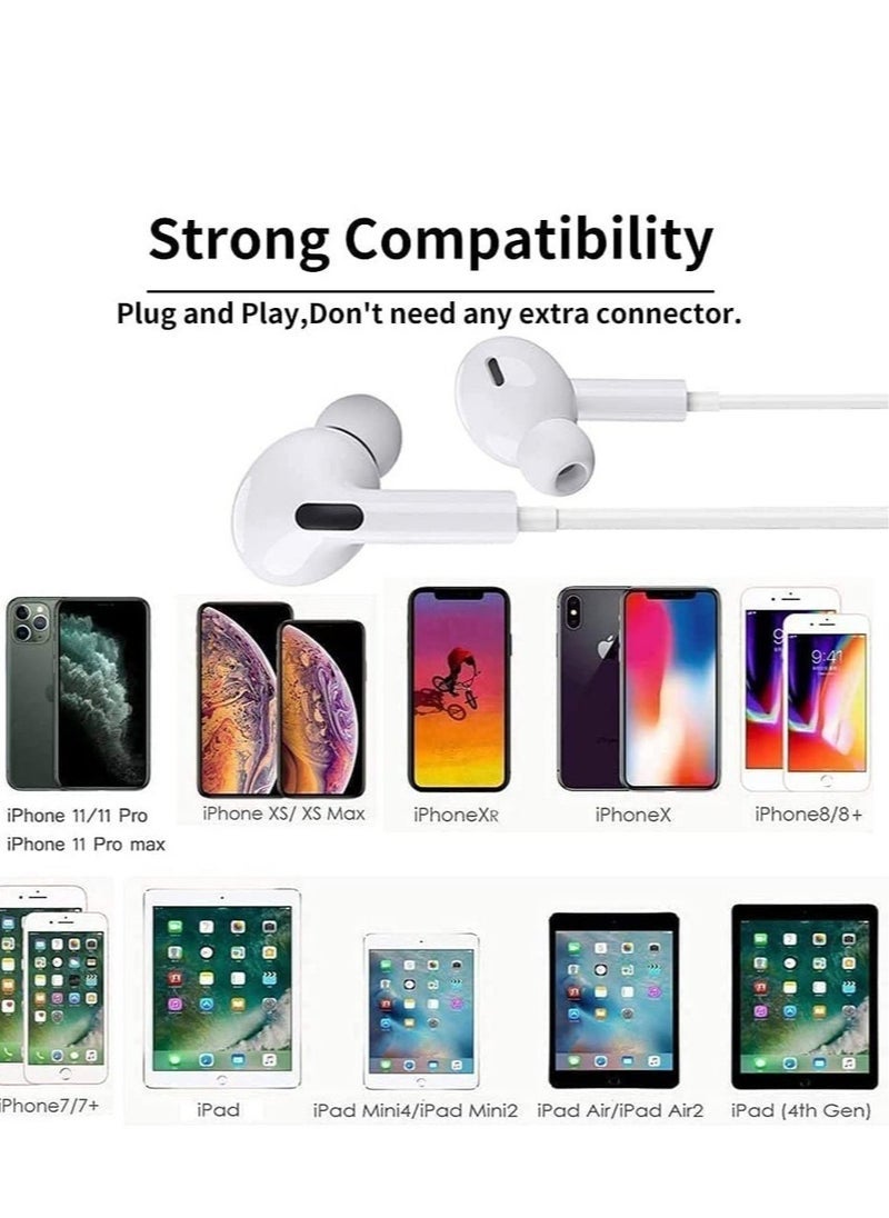 Gravity Earbuds/Headphone with Lightning Connector(Built-in Microphone & Volume Control) in-Ear Stereo Headphones Headset Compatible with iPhone14/SE/11/X/8 7-All iOS System[Apple MFi Certified]Plug and play - Image 5