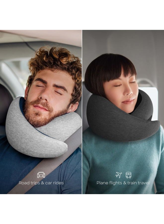 OSTRICH PILLOW Ostrichpillow Go Neck Pillow - Premium Memory Foam Travel Pillow, 360º Ergonomic Design, Asymmetrical Sides, Travel Bag Included, Washable Modal Cover - Image 5