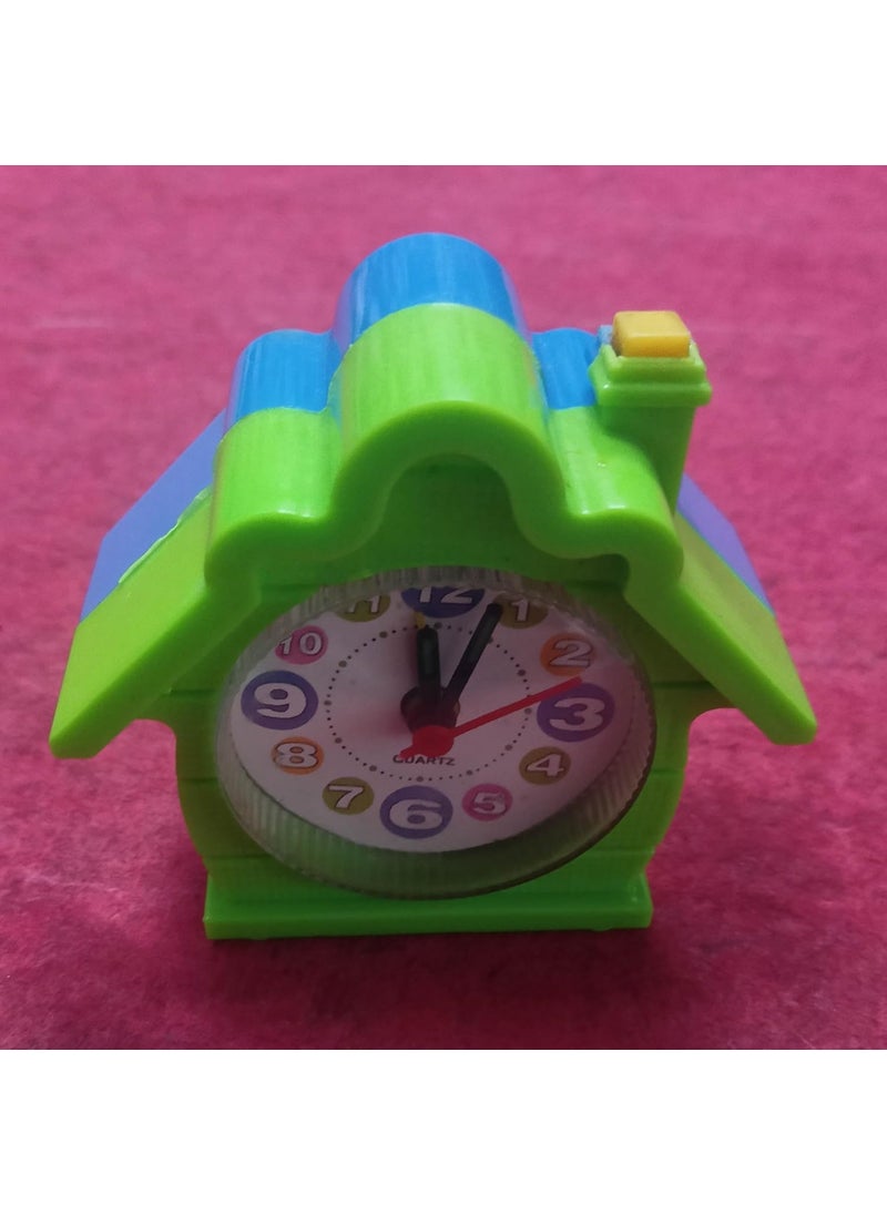 Generic - Mini Multi Colour Alarm Clock House with a Time Pointing at 1 oclockfor Kids - Image 1